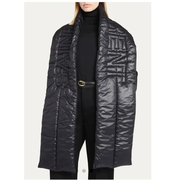 NEW SIGNATURE SAINT LAURENT PUFFER SCARF IN NYLON BLACK - Picture 10 of 12